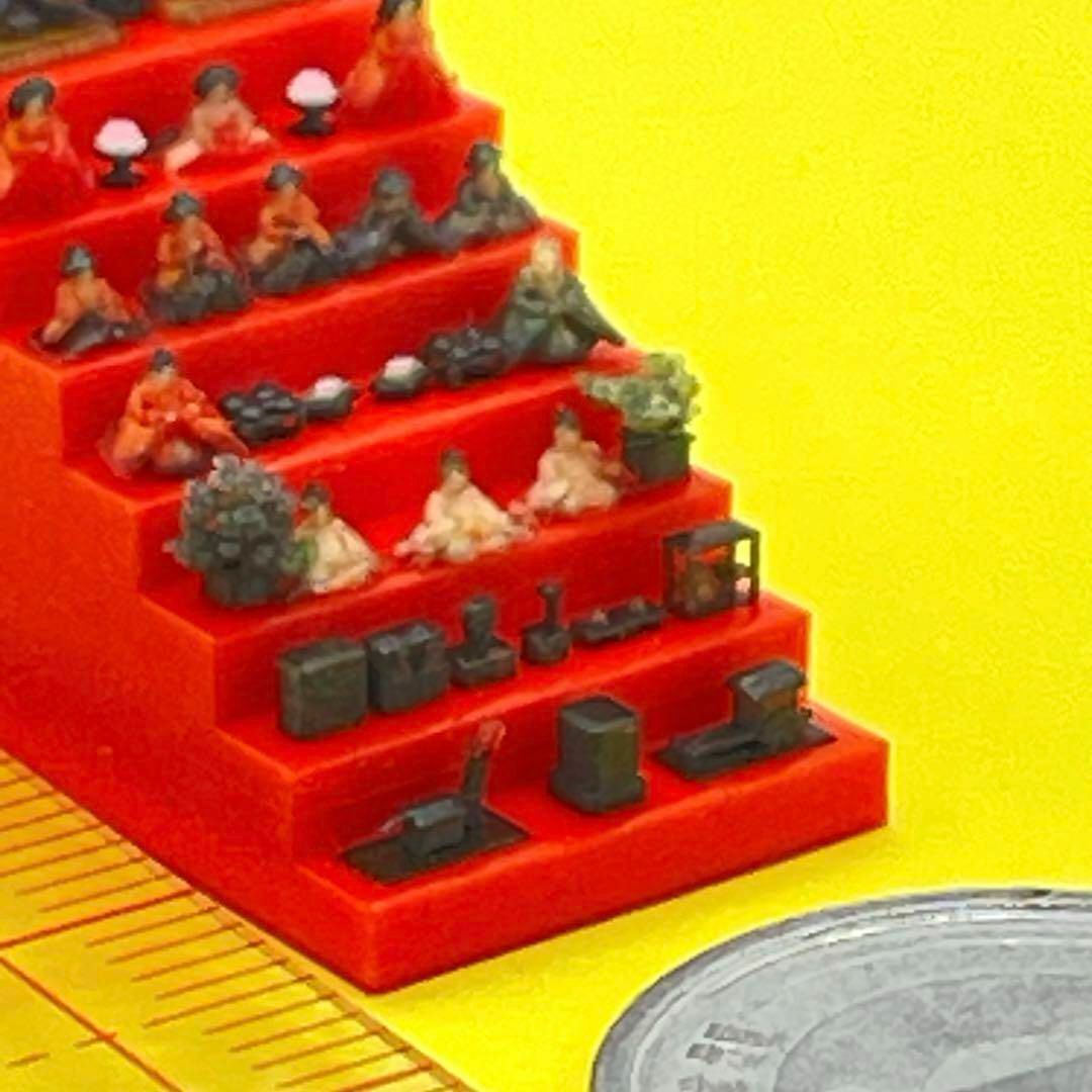 横幅1.5cm ひな人形 豆雛 道具付 フィギュア 1/64より小 横幅1.5cm ひな人形 豆雛 道具付 フィギュア 1/64より小