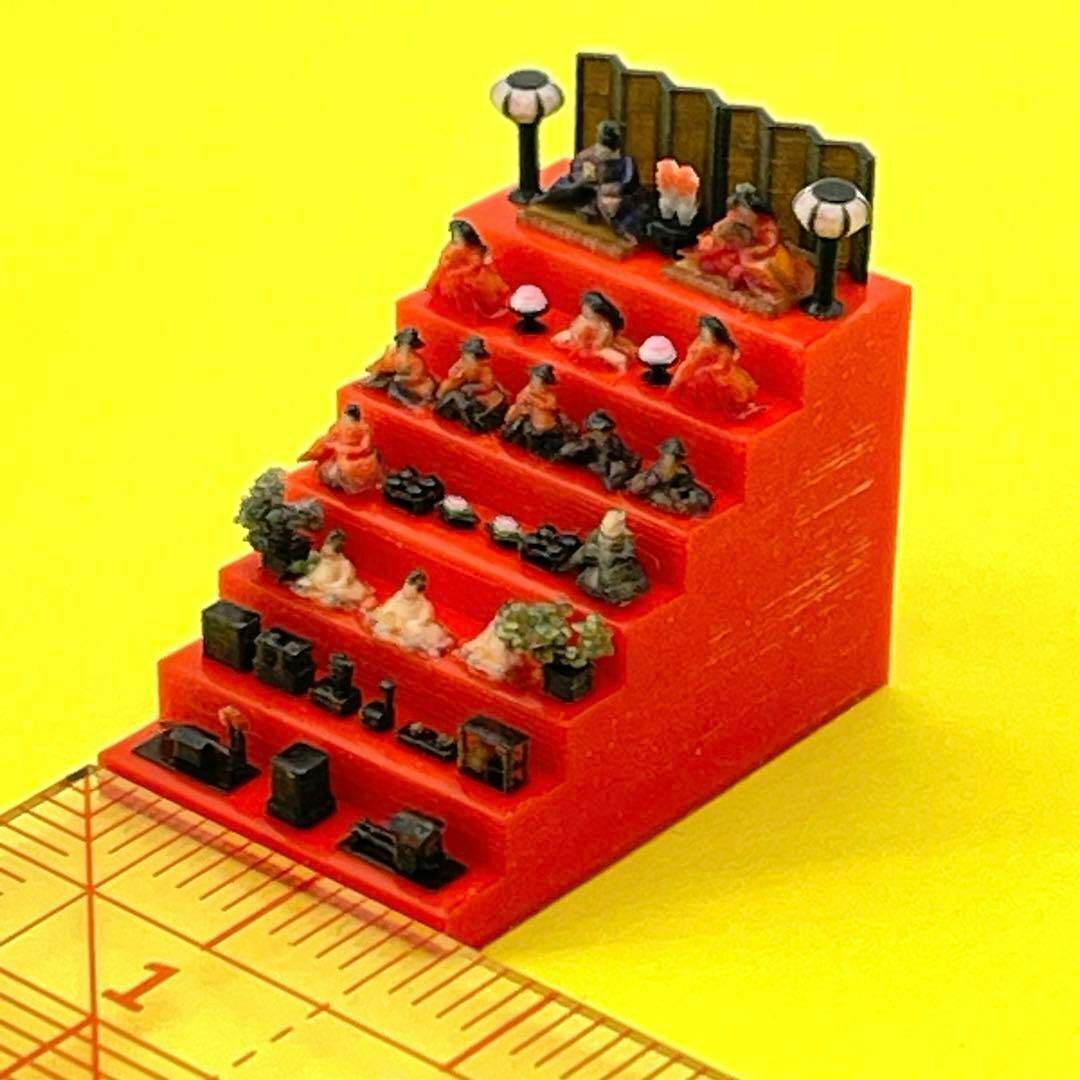 横幅1.5cm ひな人形 豆雛 道具付 フィギュア 1/64より小 横幅1.5cm ひな人形 豆雛 道具付 フィギュア 1/64より小