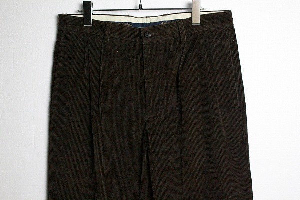  Brooks Brothers 2 tuck corduroy pants (33/32) brown group BROOKS BROTHERS