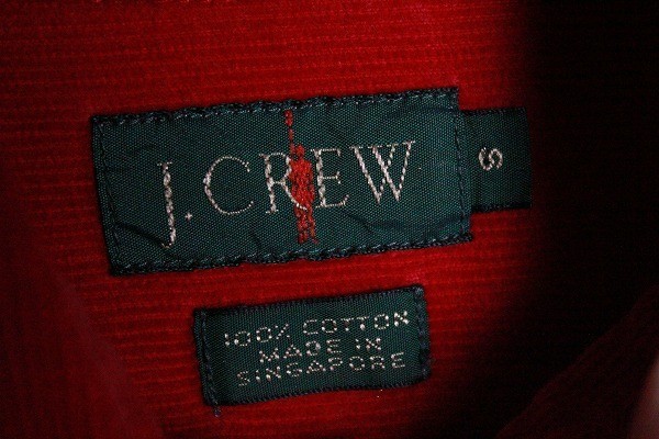 90's Jクルー J.CREW 長袖 コーデュロイシャツ (S) 90年代 USED 古着 旧タグ コーズ 赤_画像7