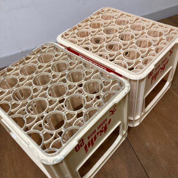 5 アサヒビール 大びん ケース 2点セット ビールケース コンテナ 5 アサヒビール 大びん ケース 2点セット ビールケース コンテナ