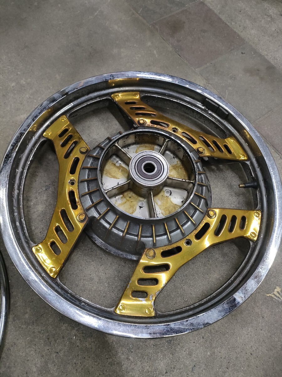 CBX400F/550F 前后メッキホイール　ダブルディスク