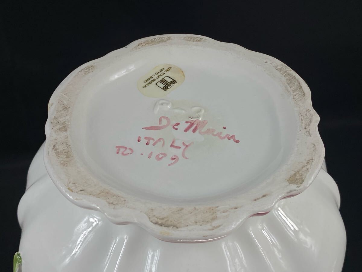 福蔵】 イタリア製 花瓶 フラワーベース 陶器製 ドマン 福蔵】 イタリア製 花瓶 フラワーベース 陶器製 ドマン