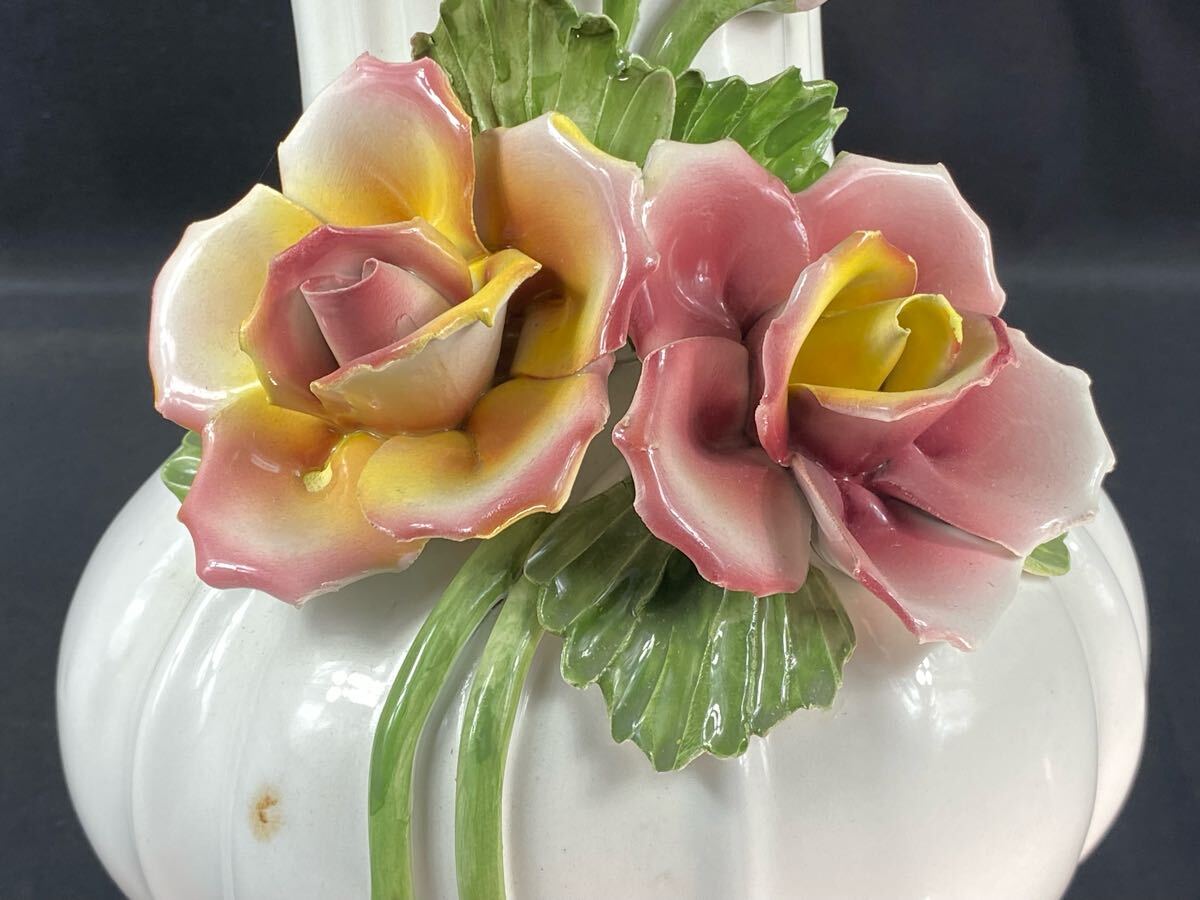 福蔵】 イタリア製 花瓶 フラワーベース 陶器製 ドマン 福蔵】 イタリア製 花瓶 フラワーベース 陶器製 ドマン