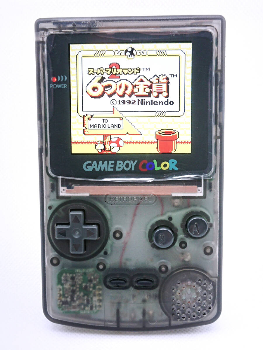  Game Boy цвет чистый чёрный IPS подсветка модифицировано завершено экстерьер новый товар заменен защитная плёнка имеется 