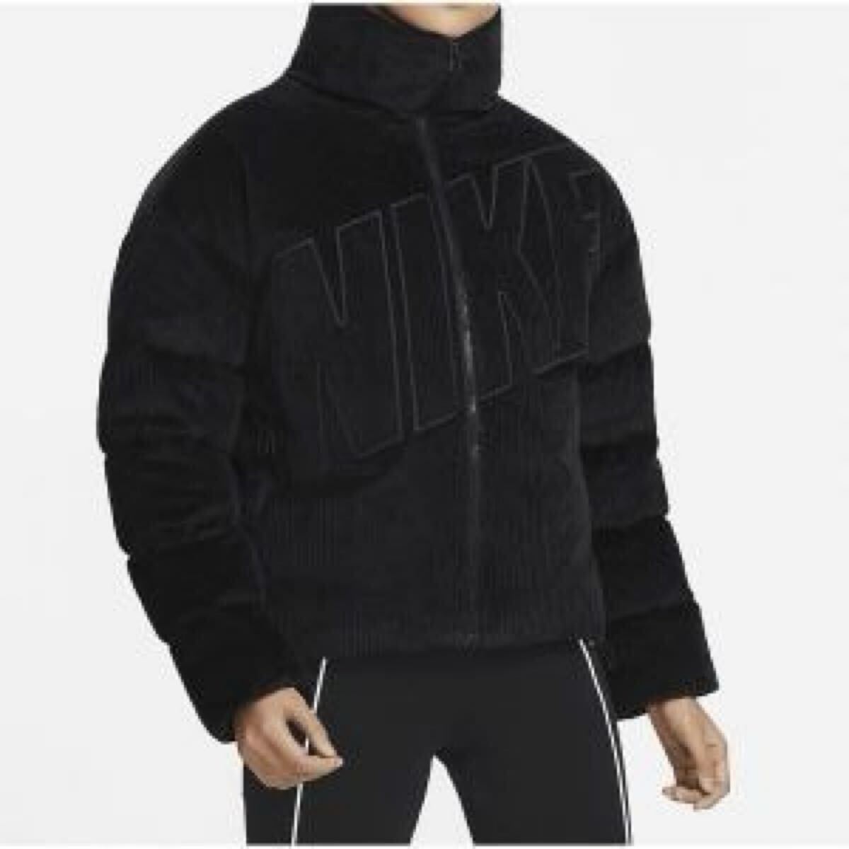 新品 Sサイズ　ナイキ　NIKE ウィメンズ Therma-FIT オーバーサイズド コーデュロイ ダウン　パファージャケット　ブラック　黒
