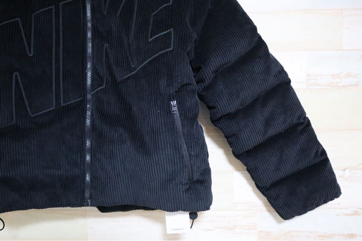 新品 Mサイズ ナイキ NIKE ウィメンズ Therma-FIT オーバーサイズド コーデュロイ ダウン パファージャケット ブラック 黒_画像7