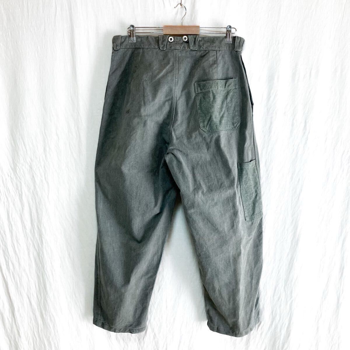 スイス軍 デニム トラウザーズ オーバーパンツ W35 ワークパンツ ワイドパンツ 前期 ユーロ イギリス軍 フランス軍_画像5