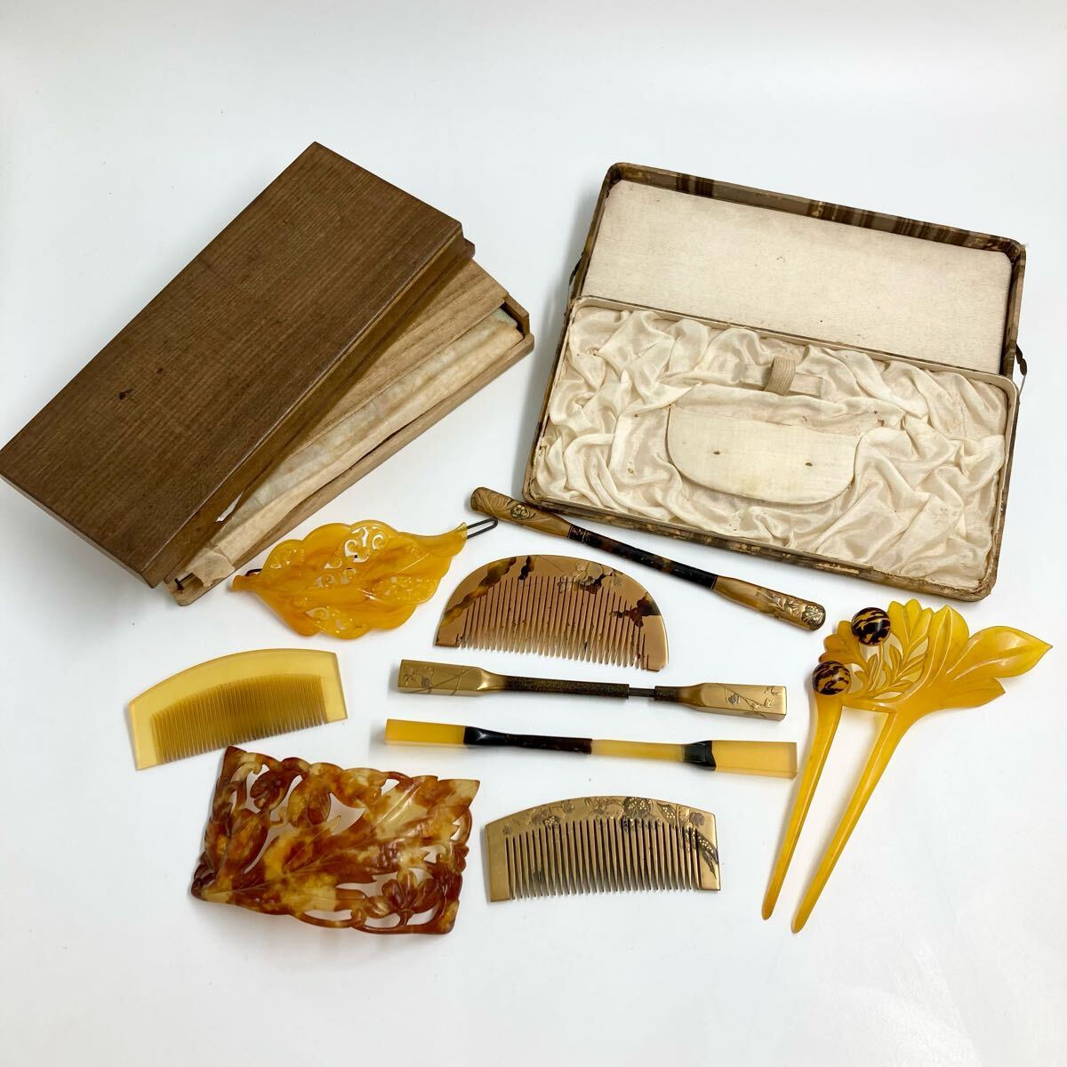 G645 和装小物 装飾美術品 まとめ べっ甲 鼈甲 櫛 簪 髪飾り G645 和装小物 装飾美術品 まとめ べっ甲 鼈甲 櫛 簪 髪飾り