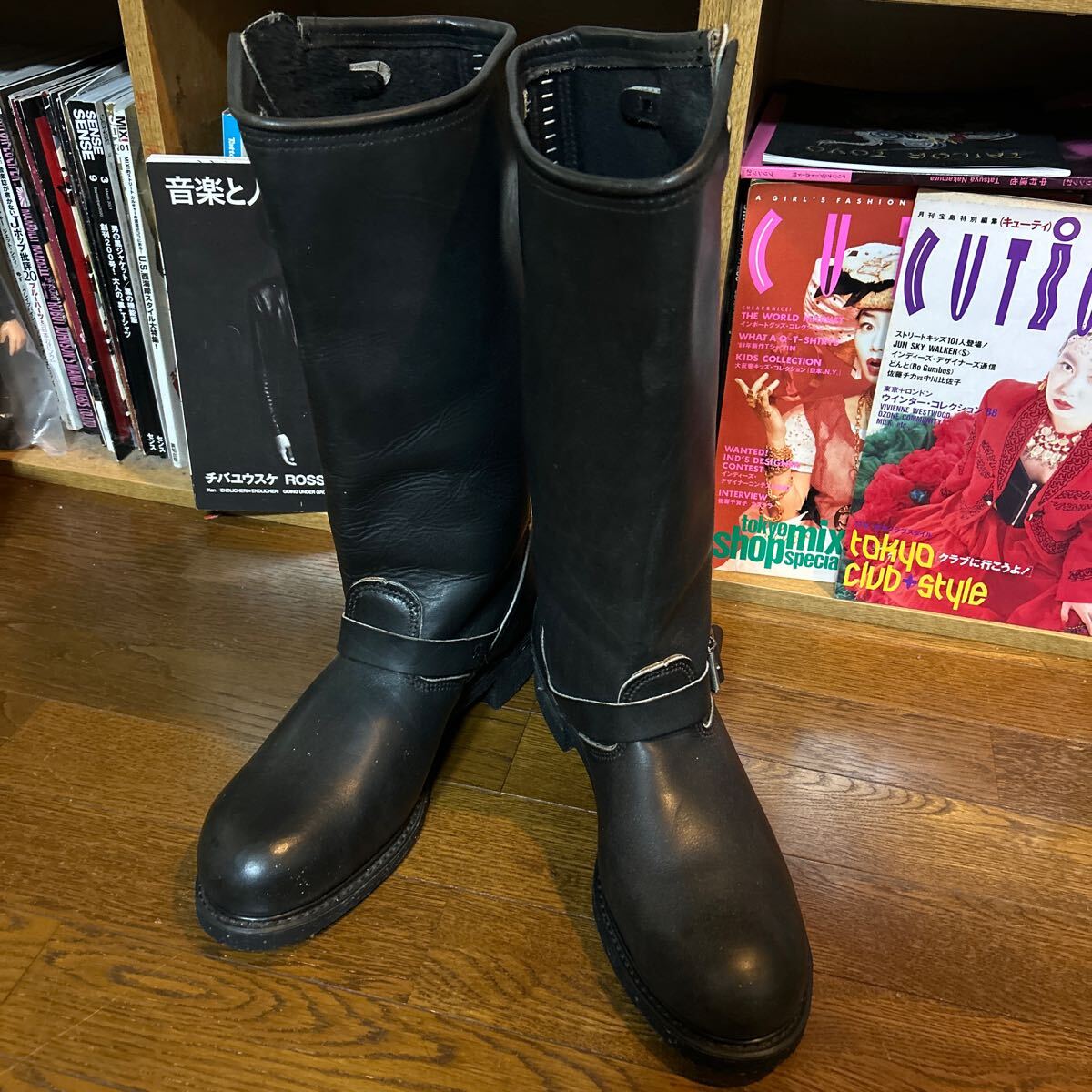 USA制ロングエンジニアブーツPT91 ビッグサイズBIKEBOOTS US12 レッドウィングチペワ　スタークラブヒカゲ666 ロッカーズカフェレーサー