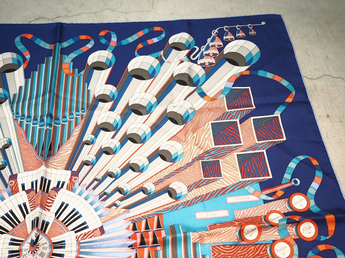 極美品 正規 HERMES エルメス カレ90 POINT D'ORGUE 複雑 極美品 正規 HERMES エルメス カレ90 POINT D'ORGUE 複雑