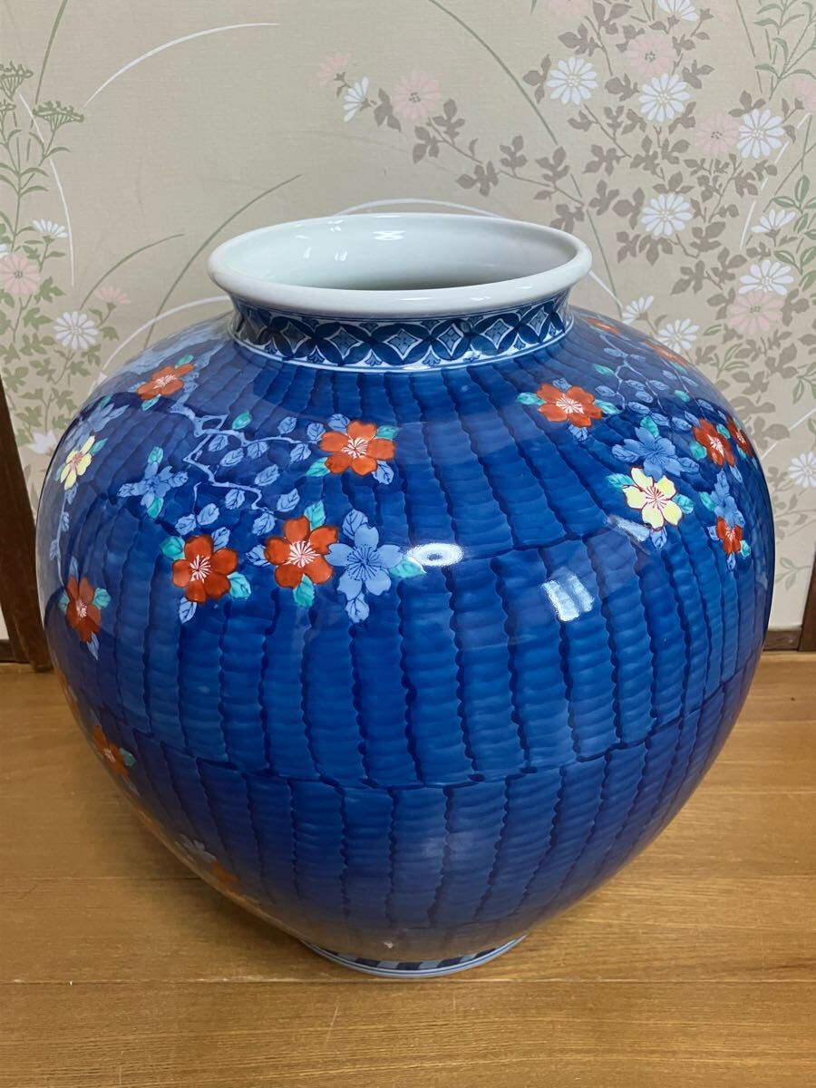 飾壺 花瓶 高さ32cm 梅鳥図 サインあり 花瓶 骨董 時代物 古美術 飾壺 花瓶 高さ32cm 梅鳥図 サインあり 花瓶 骨董 時代物 古美術