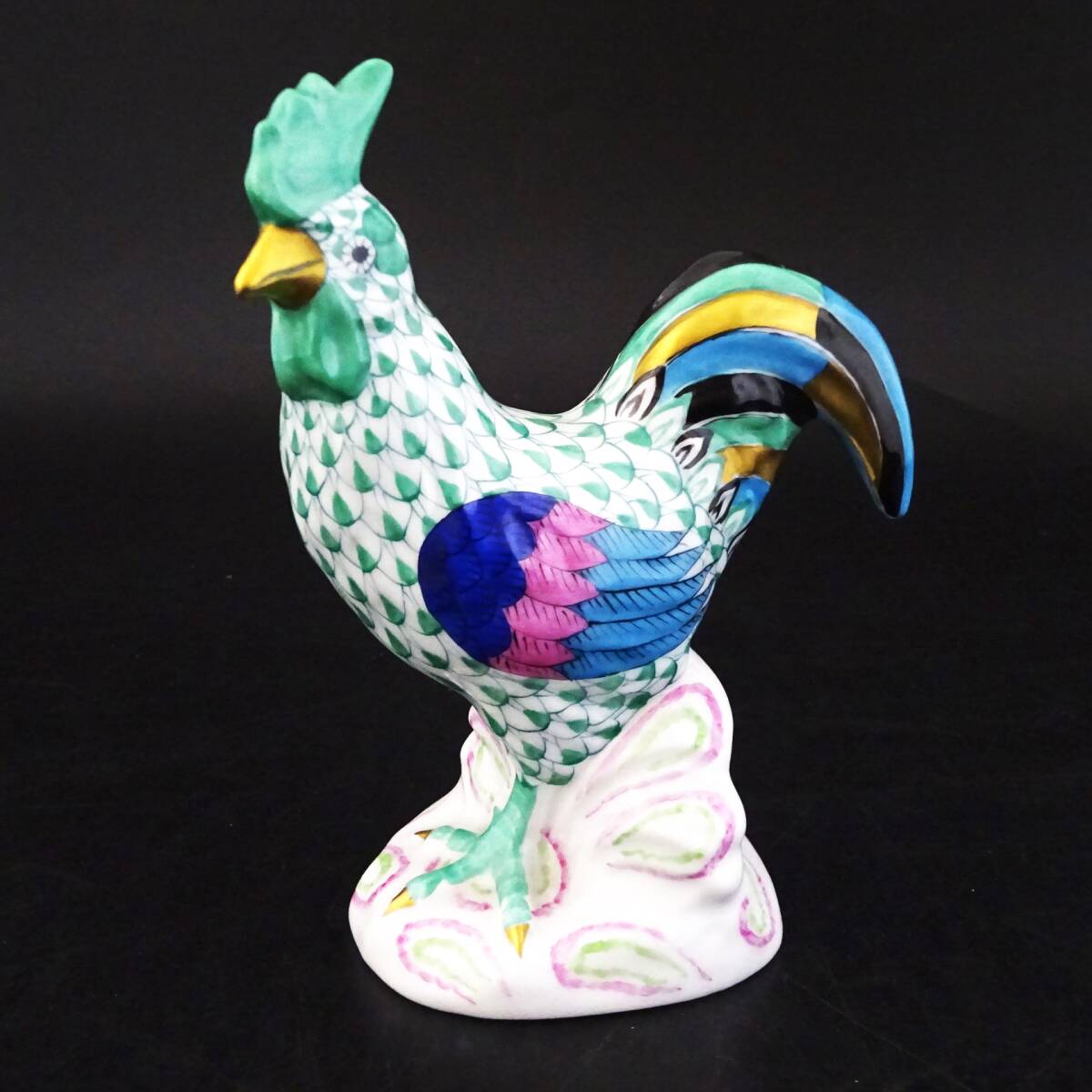 HEREND 干支置物 酉 鳥 高さ約14cm フィギュリン 置物 小物 金彩 HEREND 干支置物 酉 鳥 高さ約14cm フィギュリン 置物 小物 金彩