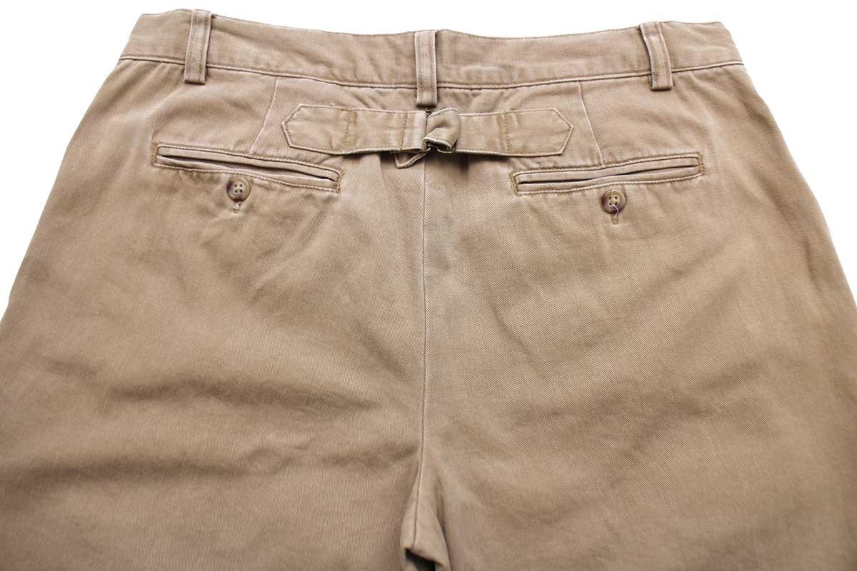 ★00s RALPH LAUREN SPORT ラルフローレン スポーツ シンチバック ワイド フレア コットン チノパン ブラウン 10★14 オールド パンツ