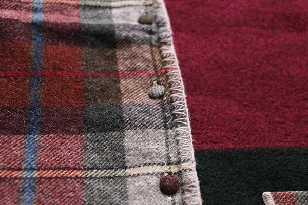 ★90s イタリア制 FORT&MADOX 刺繍入り タータンチェック パネル切り替え ボイルドウール×ウールベスト 48★オールド ユーロ クレイジー