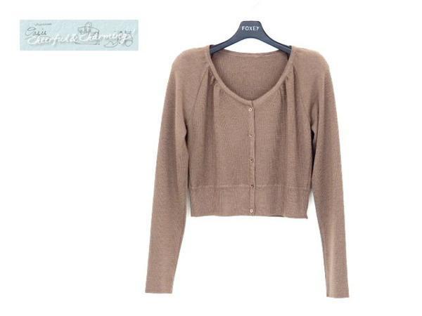美品★FOXEY/フォクシー カーディガン ブラウン カシミヤシルク 38 FOXEY カーディガン 38 ブラウン カシミヤシルク 36536