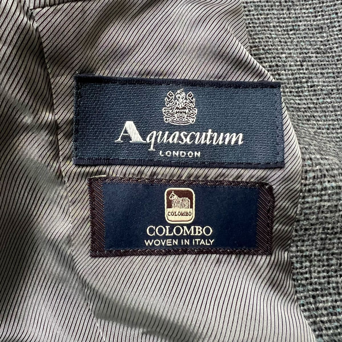 美品 Aquascutum アクアスキュータム ノーカラージャケット スタンドカラー ウールジャケット イタリア制生地使用 日本制 トップス 13