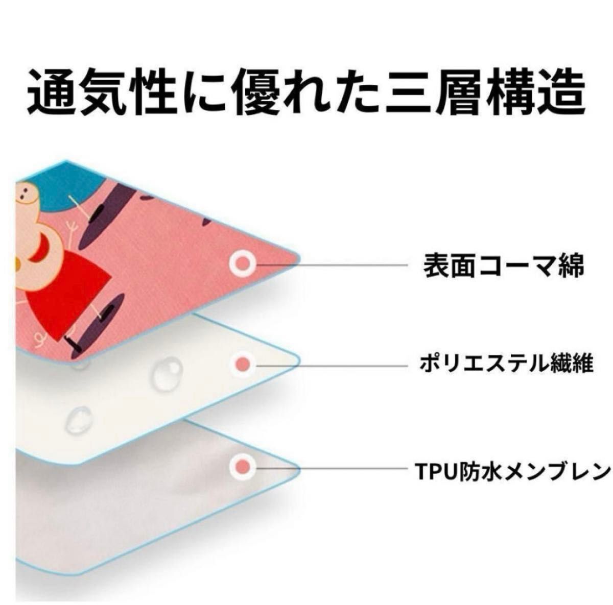 【2枚セット】防水シーツ　おねしょシーツ尿もれ介護(hù)ベビー 生理敷きパッド ベビー