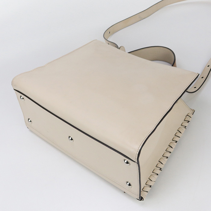 中古良品 FENDI フェンディ ハンドバッグ 8BH344 A316 2WAYハンドバッグ ラナウェイ レディース ベージュ