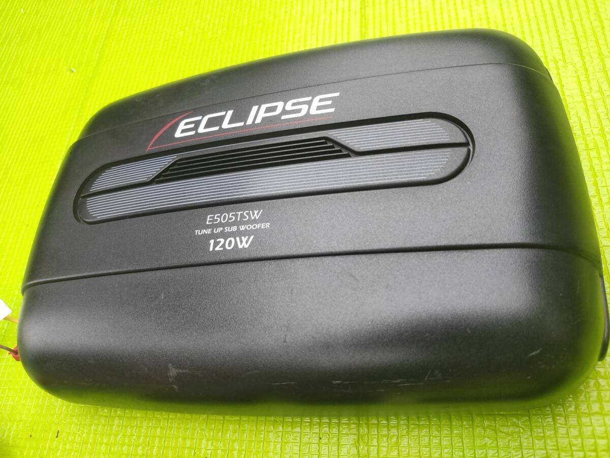 送料無料 ECLIPCEコンパクトサブウーファー E505TSW　動作OK　有線コントローラー付【中古】