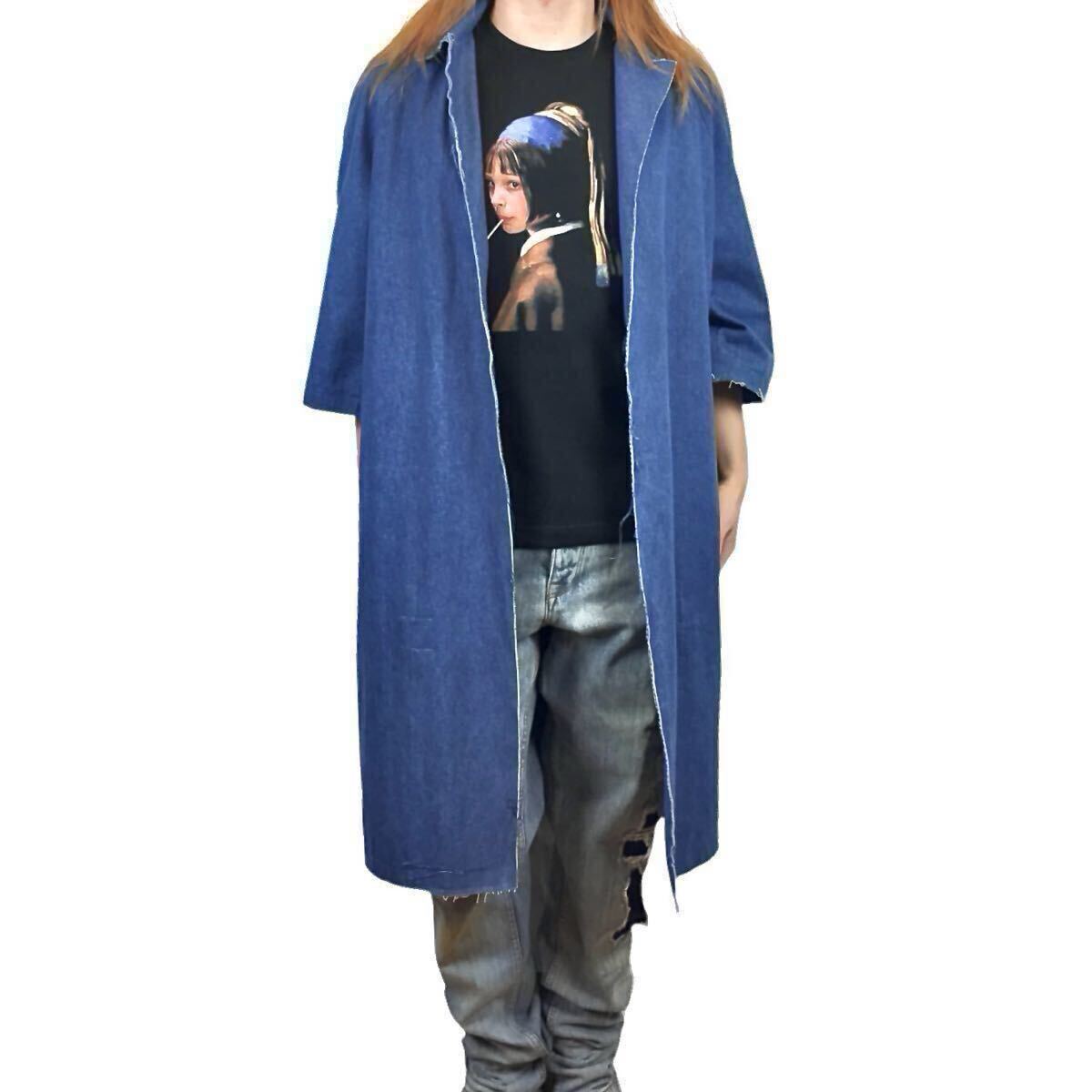 新品 LEON レオン マチルダ フェルメール 真珠の耳飾りの少女 青ターバン 映画ヒロイン 絵画アートパロディ Tシャツ ユニセックス Mサイズ