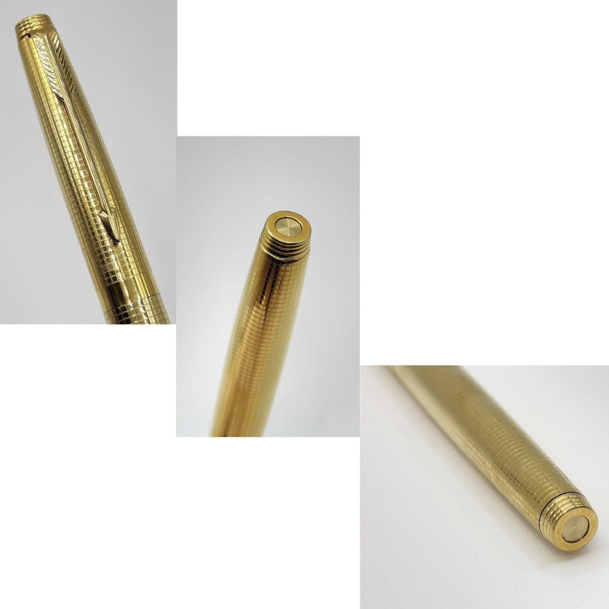 14k PARKER パーカー 万年筆 ペン 格子模様 Yahoo!オークション - パーカー PARKER 万年筆 14KGF 格子柄