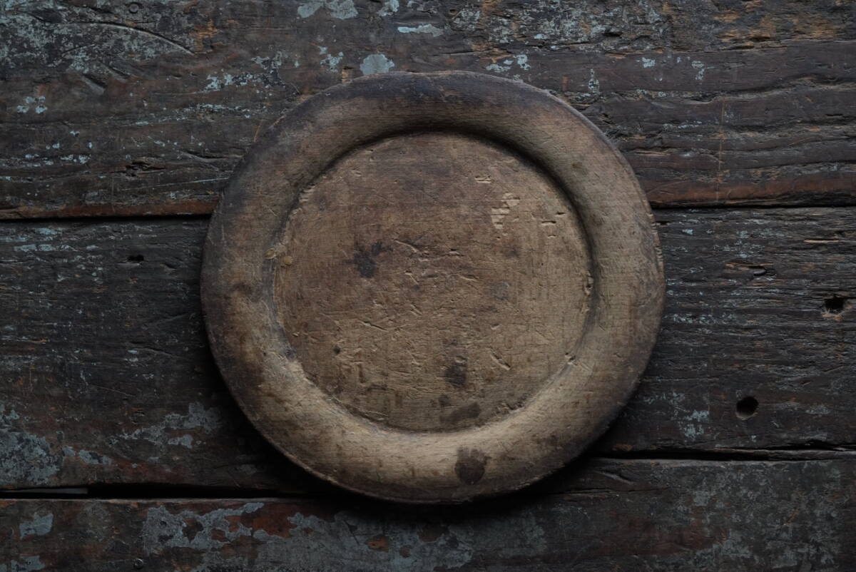 18世紀(jì) 1700年代 スウェーデン木皿 Swedish Wooden Round Rim Plate / フォークアート 民蕓 オブジェ 古道具 アンティーク 器 04