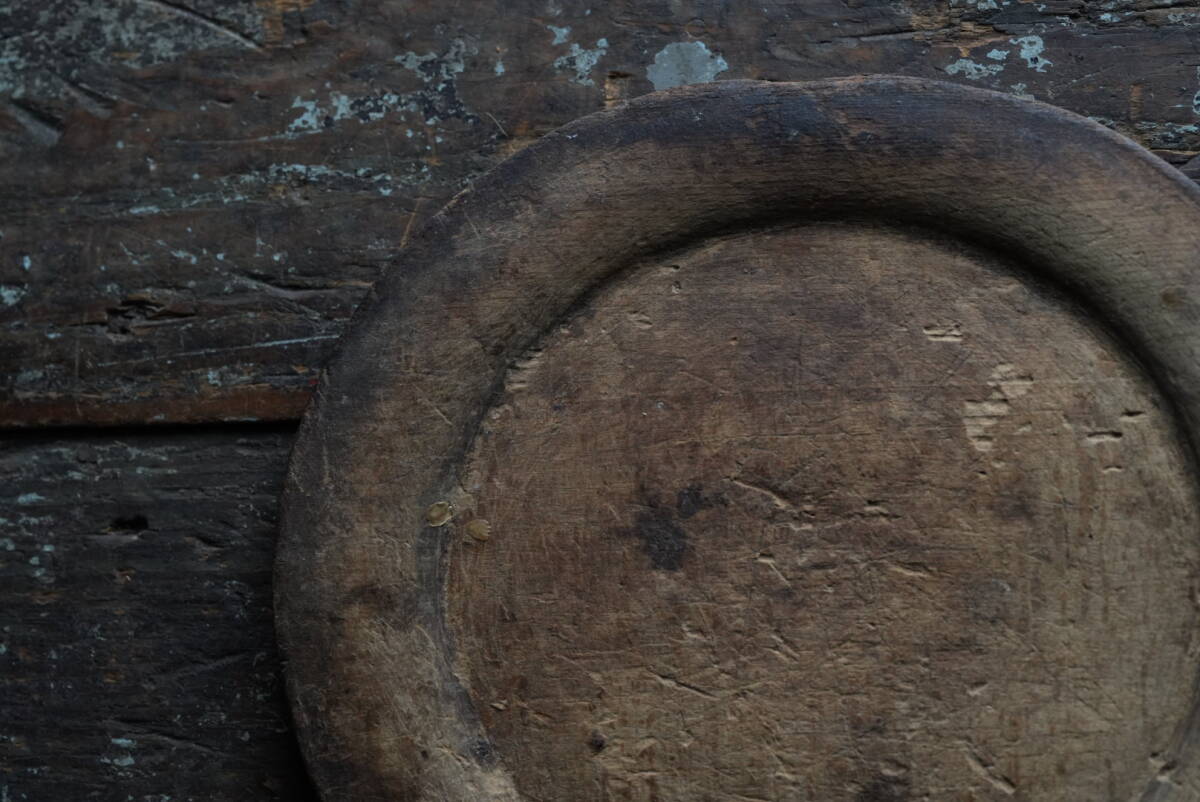 18世紀(jì) 1700年代 スウェーデン木皿 Swedish Wooden Round Rim Plate / フォークアート 民蕓 オブジェ 古道具 アンティーク 器 04