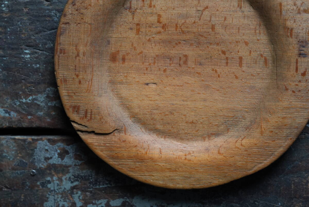 18世紀(jì) 1700年代 スウェーデン木皿 Swedish Wooden Round Rim Plate / フォークアート 民蕓 オブジェ 古道具 アンティーク 器 09