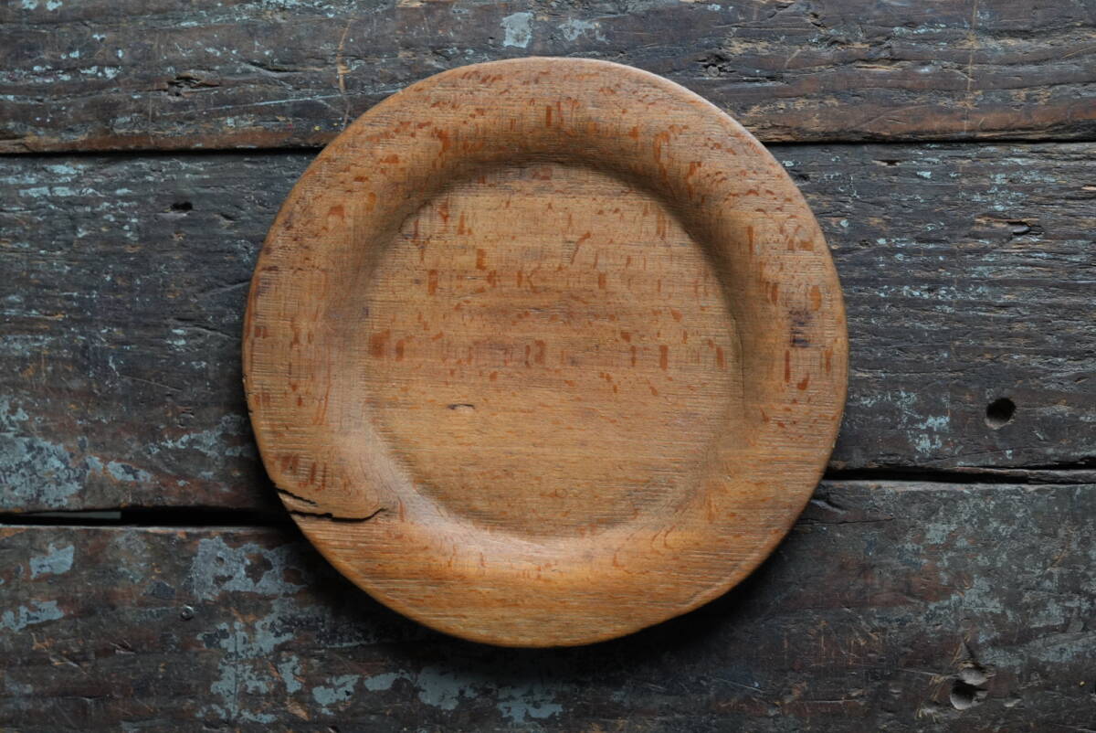 18世紀(jì) 1700年代 スウェーデン木皿 Swedish Wooden Round Rim Plate / フォークアート 民蕓 オブジェ 古道具 アンティーク 器 09