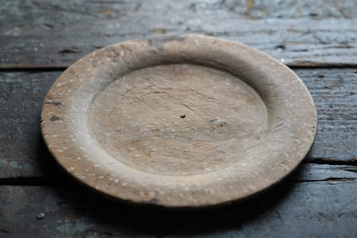 18世紀(jì) 1700年代 スウェーデン木皿 Swedish Wooden Round Rim Plate / フォークアート 民蕓 オブジェ 古道具 アンティーク 器12