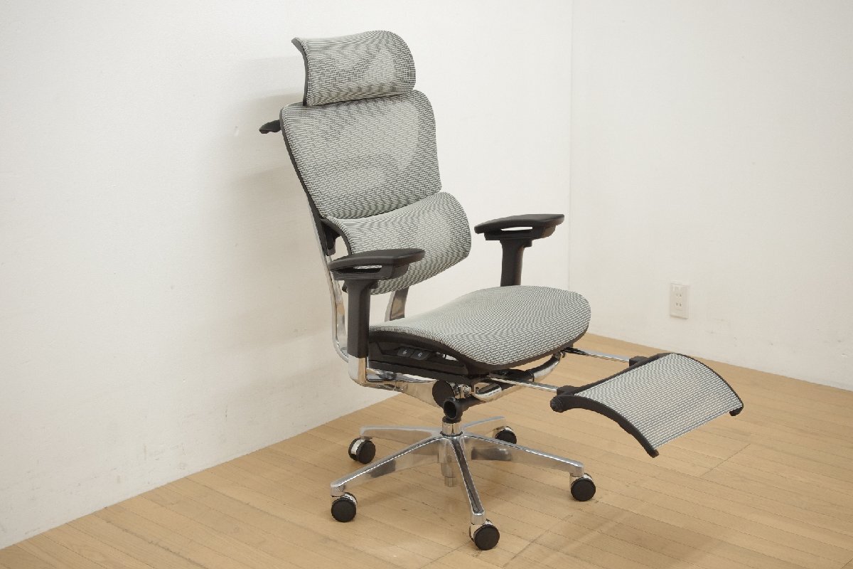 コフォ COFO Chair Premium ワークチェア キャスターチェア グレー メッシュ デスクチェア フットレスト 椅子 オフィス 在宅 事務
