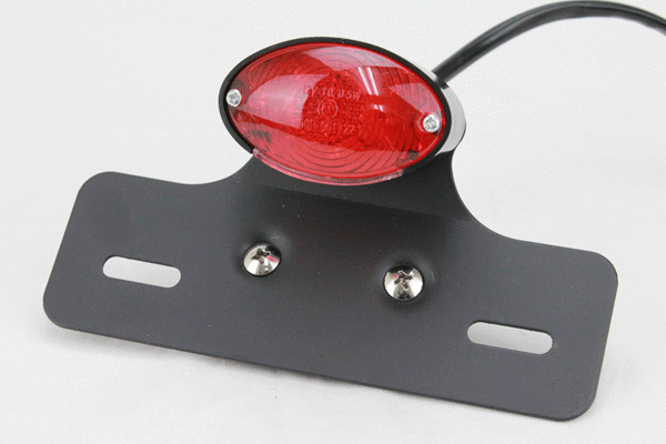 LEDテールランプ/ナンバーステー 黒/赤 SR400 ドラッグスター400 ビラーゴ250 トリッカー XS250 XS650 TW200 TW225 SR500