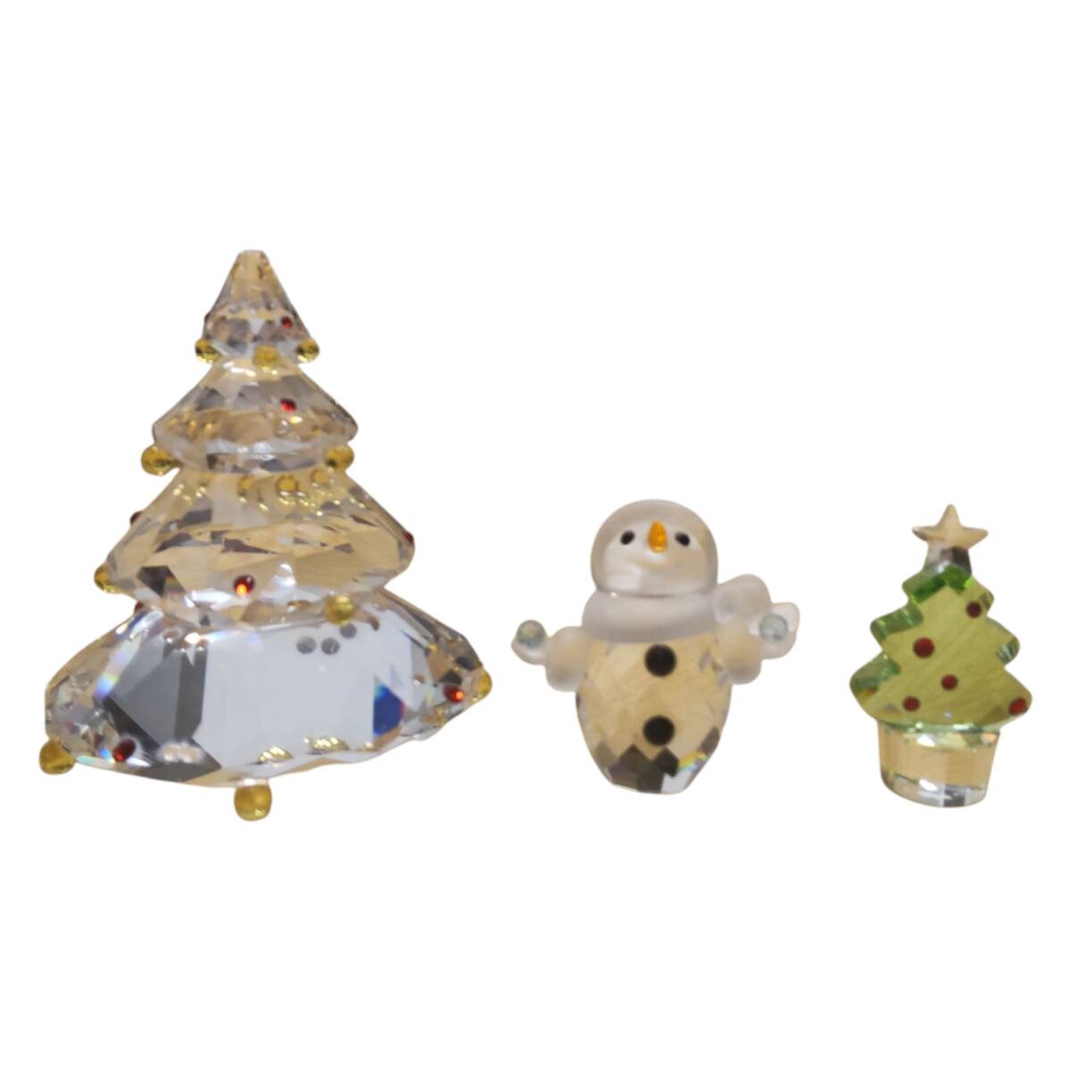 【中古品】SWAROVSKI スワロフスキー クリスマス オーナメント 星/クリスマスツリー/スノーマン 置物 限定品 本體のみ kyA14310RO