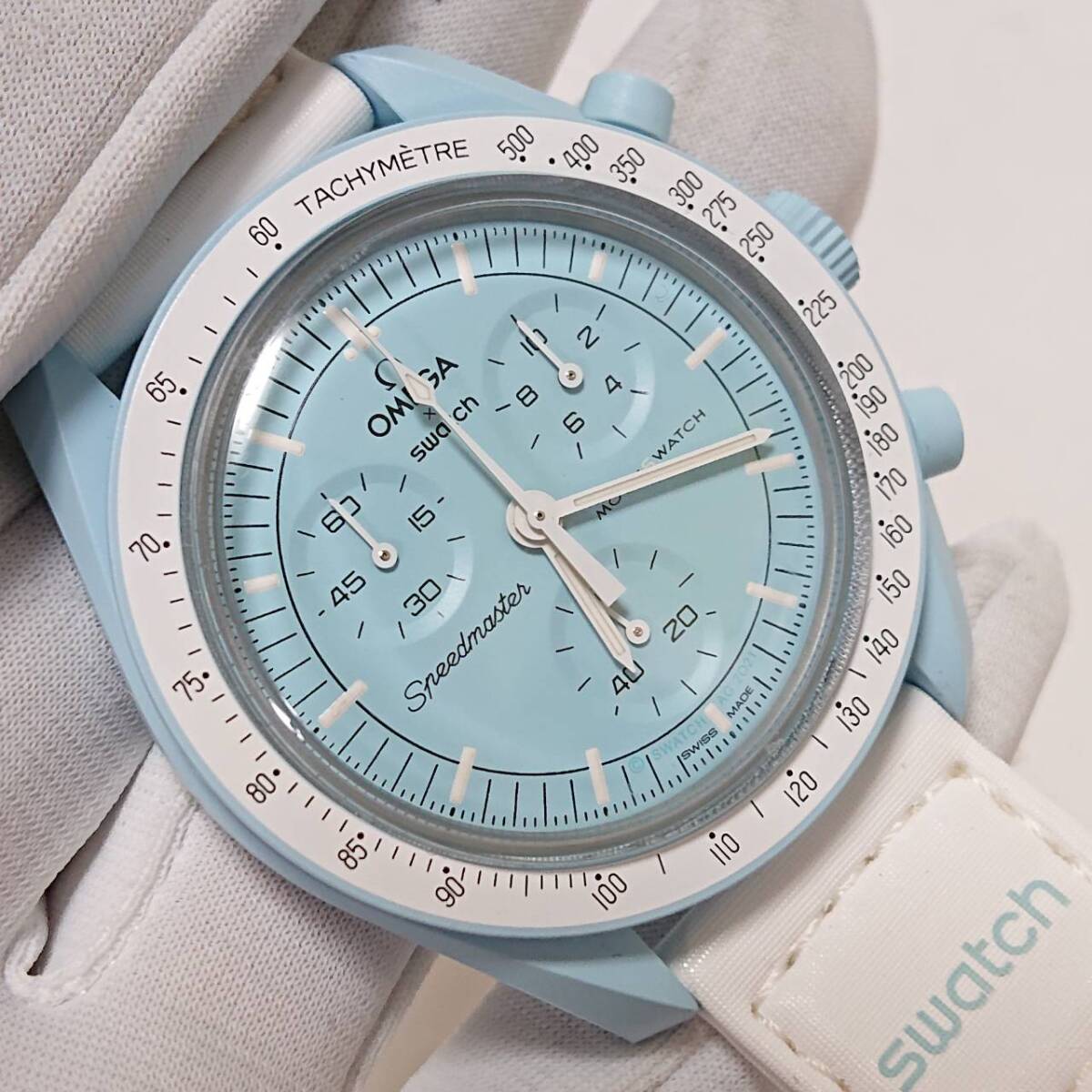 1円スタート!!】OMEGA×SWATCH オメガスウォッチ SO33L100 1円スタート!!】OMEGA×SWATCH オメガスウォッチ SO33L100