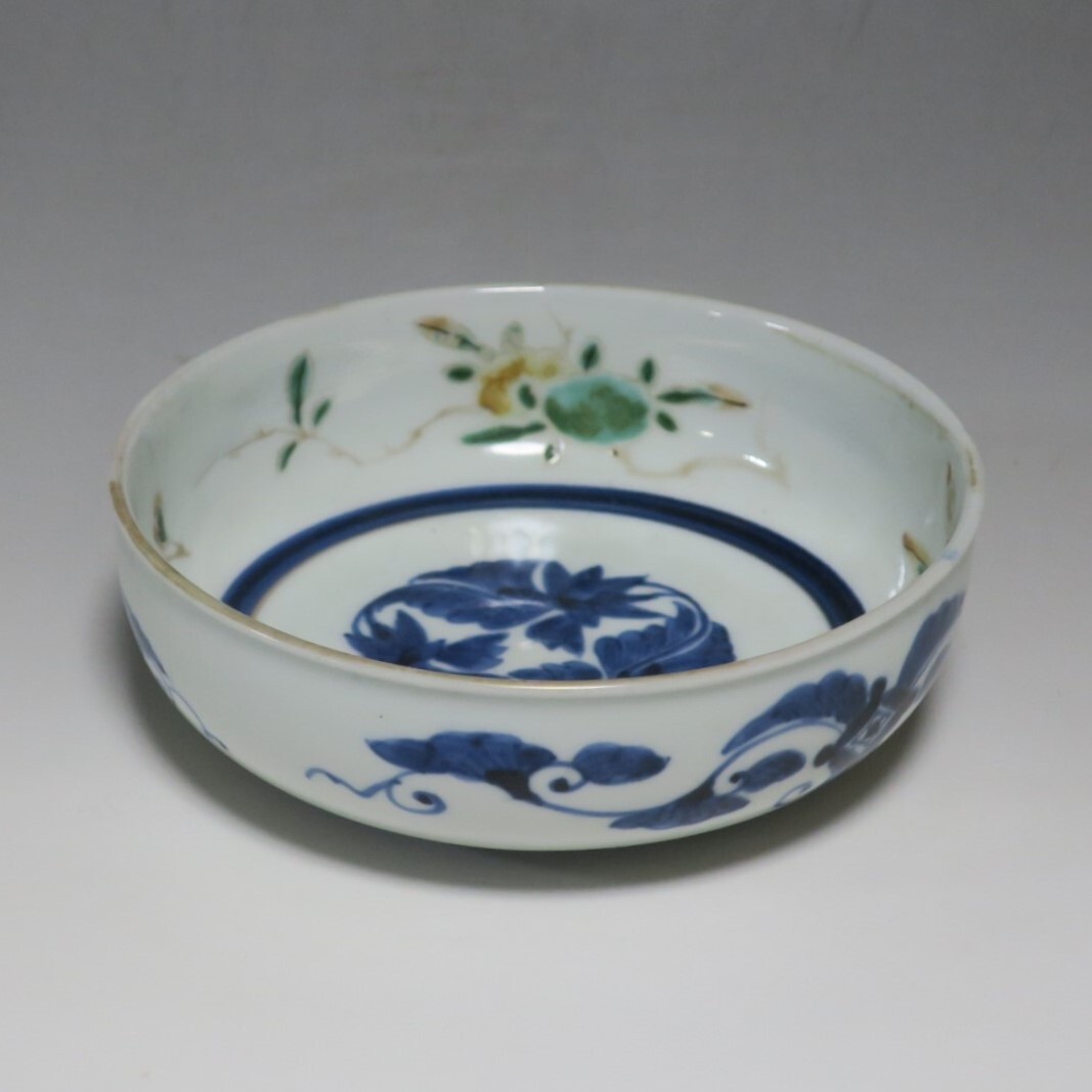 伊万里焼 染付色絵 花文 菊 水仙 柘榴 なます皿 和食器 江戸時代 伊万里焼 染付色絵 花文 菊 水仙 柘榴 なます皿 和食器 江戸時代