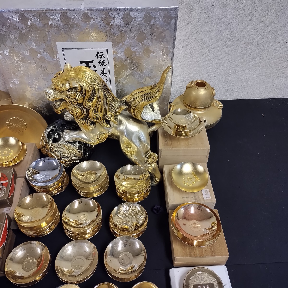 激安本物 21302 金杯 盃 酒器 置物 銀杯 記念品 縁起物 24KGP 金メッキ コレクション