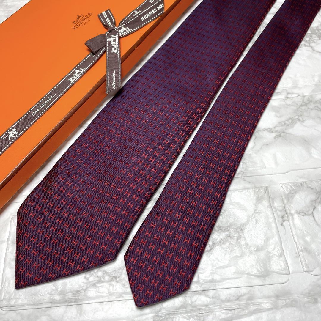 エルメス HERMES ネクタイ H柄 ファソネ スーツ シャツ カフス 未使用級 HERMES エルメス ネクタイ H柄 ファソネ スーツ シャツ