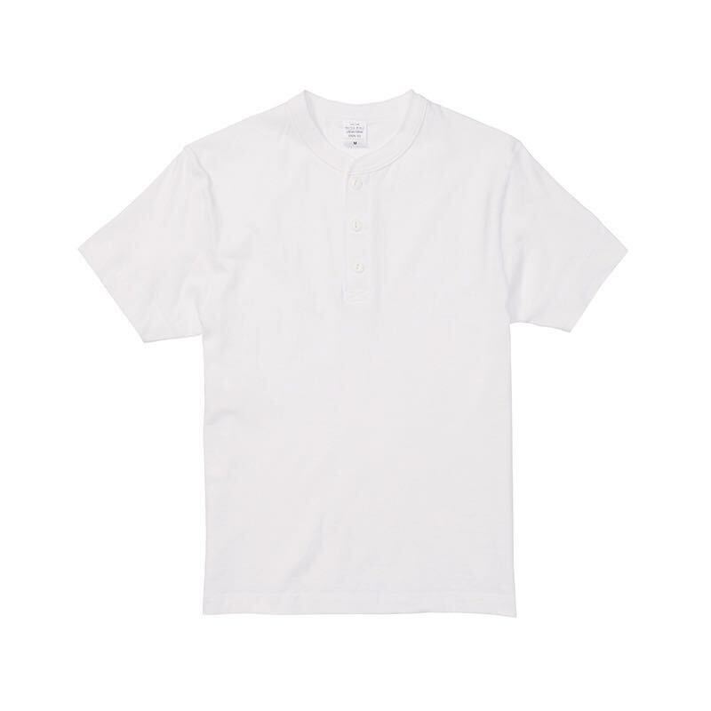 新品未使用 ユナイテッドアスレ 5.6oz ヘンリーネック 半袖Tシャツ 白 ホワイト XLサイズ United Athle