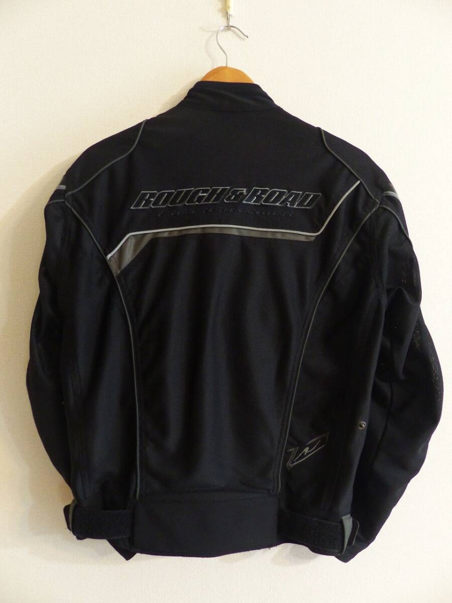 送料込 美品★ラフ＆ロード RR7344 フルメッシュ ライダース ジャケット L★ROUGH&ROAD/胸/肩/肘/嵴椎/パッド/プロテクター/黒/グレー