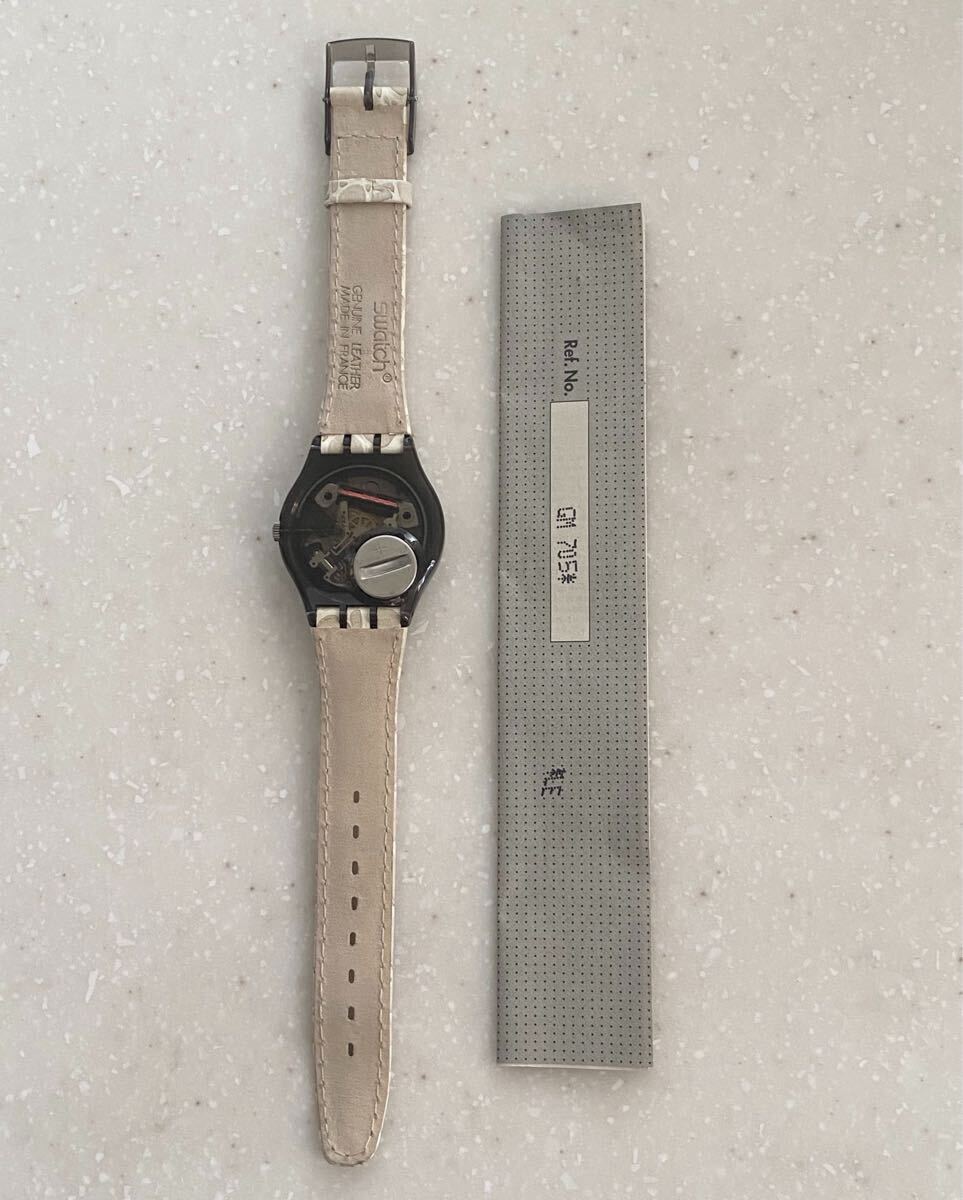 未使用品】スウォッチ SWATCH 腕時計 クオーツ 革ベルト MADE IN