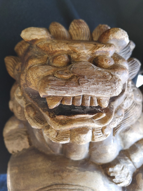 古様式 木彫 大型 狛犬 精緻な1木彫り 玉乗り獅子 阿吽像 1対2 古様式 木彫 大型 狛犬 精緻な1木彫り 玉乗り獅子 阿吽像 1対2