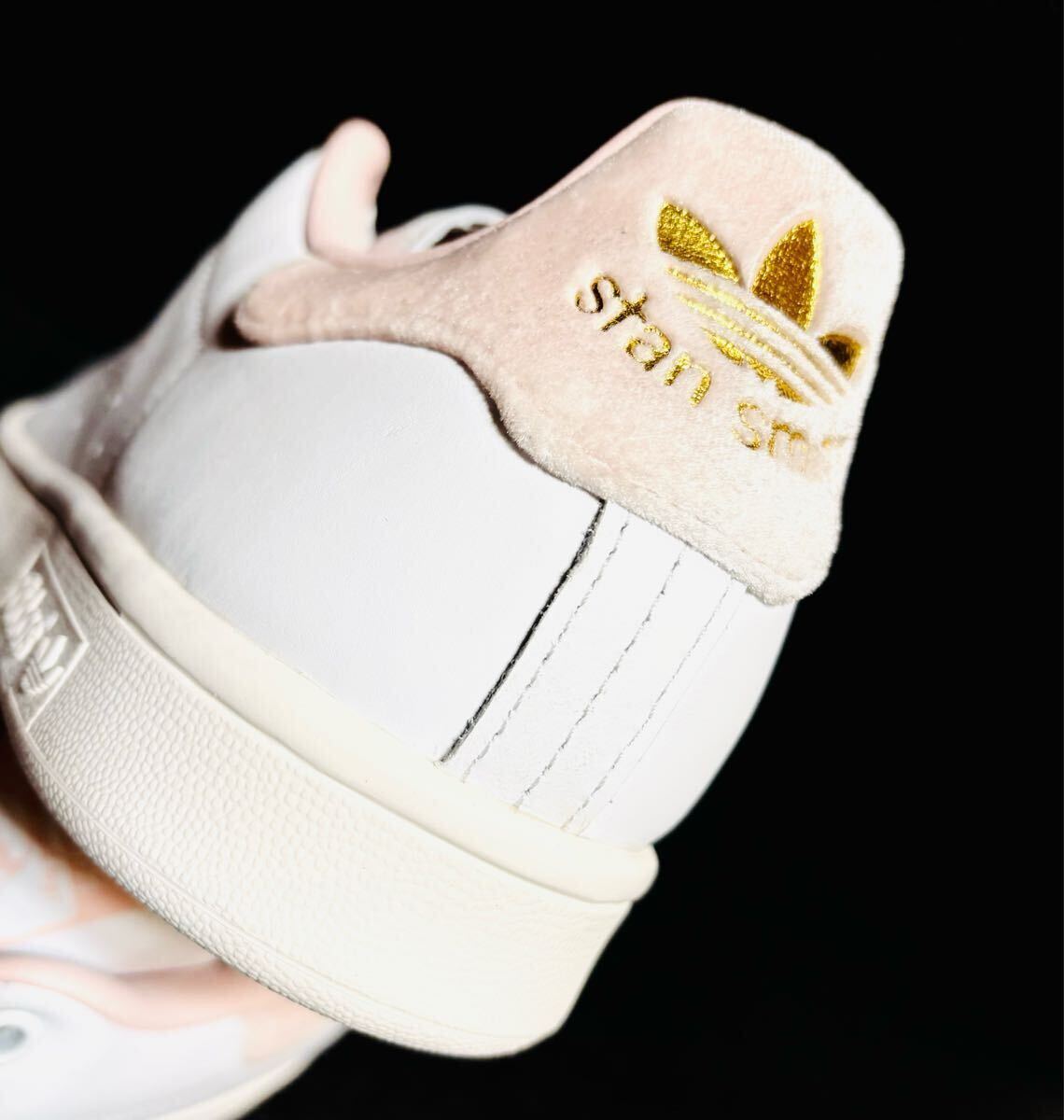 ☆送料込◆新品27.0cm◆adidas STAN SMITH アディダス スタンスミス クラウドホワイト/サンディピンク/金ロゴ【定価.16500円】本革 WMNS