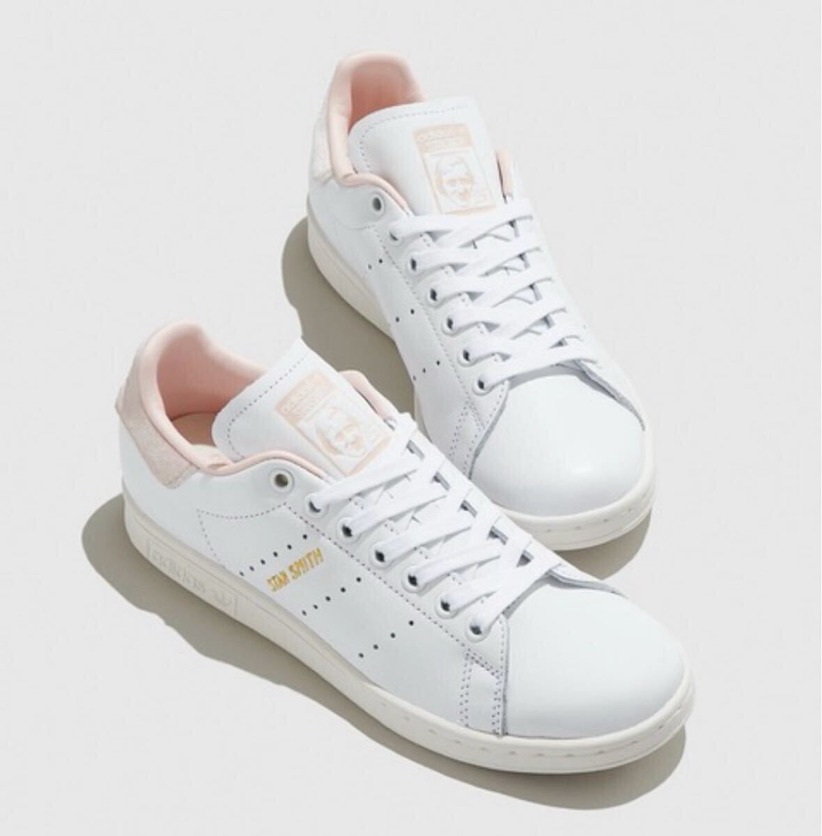 ☆送料込◆新品27.0cm◆adidas STAN SMITH アディダス スタンスミス クラウドホワイト/サンディピンク/金ロゴ【定価.16500円】本革 WMNS