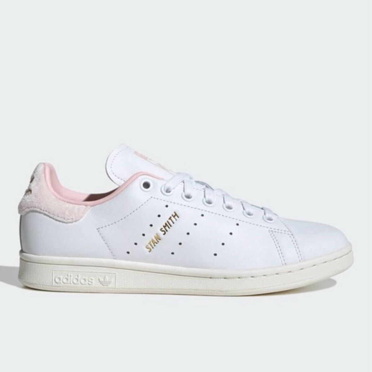 ☆送料込◆新品27.0cm◆adidas STAN SMITH アディダス スタンスミス クラウドホワイト/サンディピンク/金ロゴ【定価.16500円】本革 WMNS