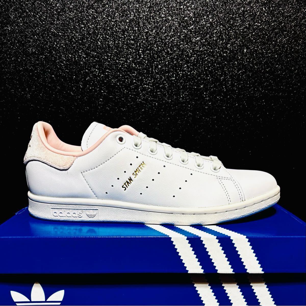 ☆送料込◆新品27.0cm◆adidas STAN SMITH アディダス スタンスミス クラウドホワイト/サンディピンク/金ロゴ【定価.16500円】本革 WMNS