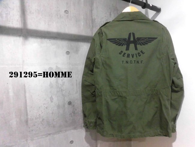 291295=HOMME ワッペン x プリント M-65 フィールドジャケット 291295=HOMME ワッペン x プリント M-65 フィールドジャケット