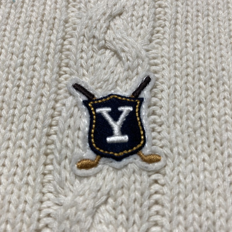 SUNNY SPORTS GOLF★YALE UNIVERSITY公式★チルデン ニットベスト セーター ケーブル 白 L サニースポーツ イェール大學(xué) アイビー アメトラ