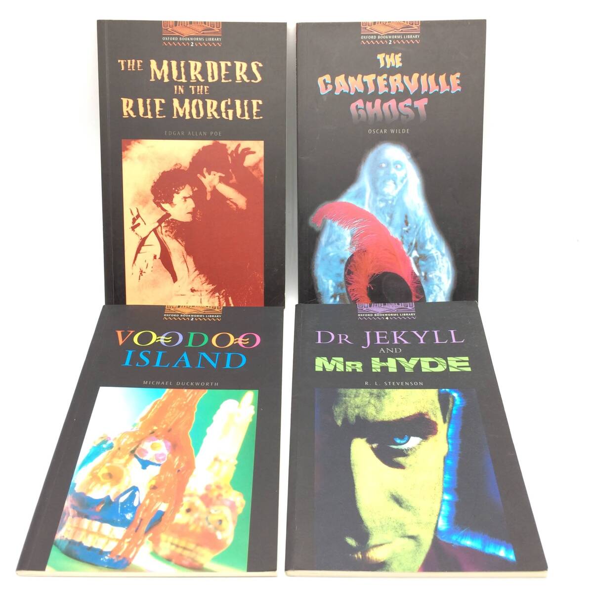 AY250322 Oxford Bookworms Library 4 шт. VOODOO ISLAND|The Canterville Ghost|The Murders in the Rue Norgue|DR JEKYLL and MR HYDE