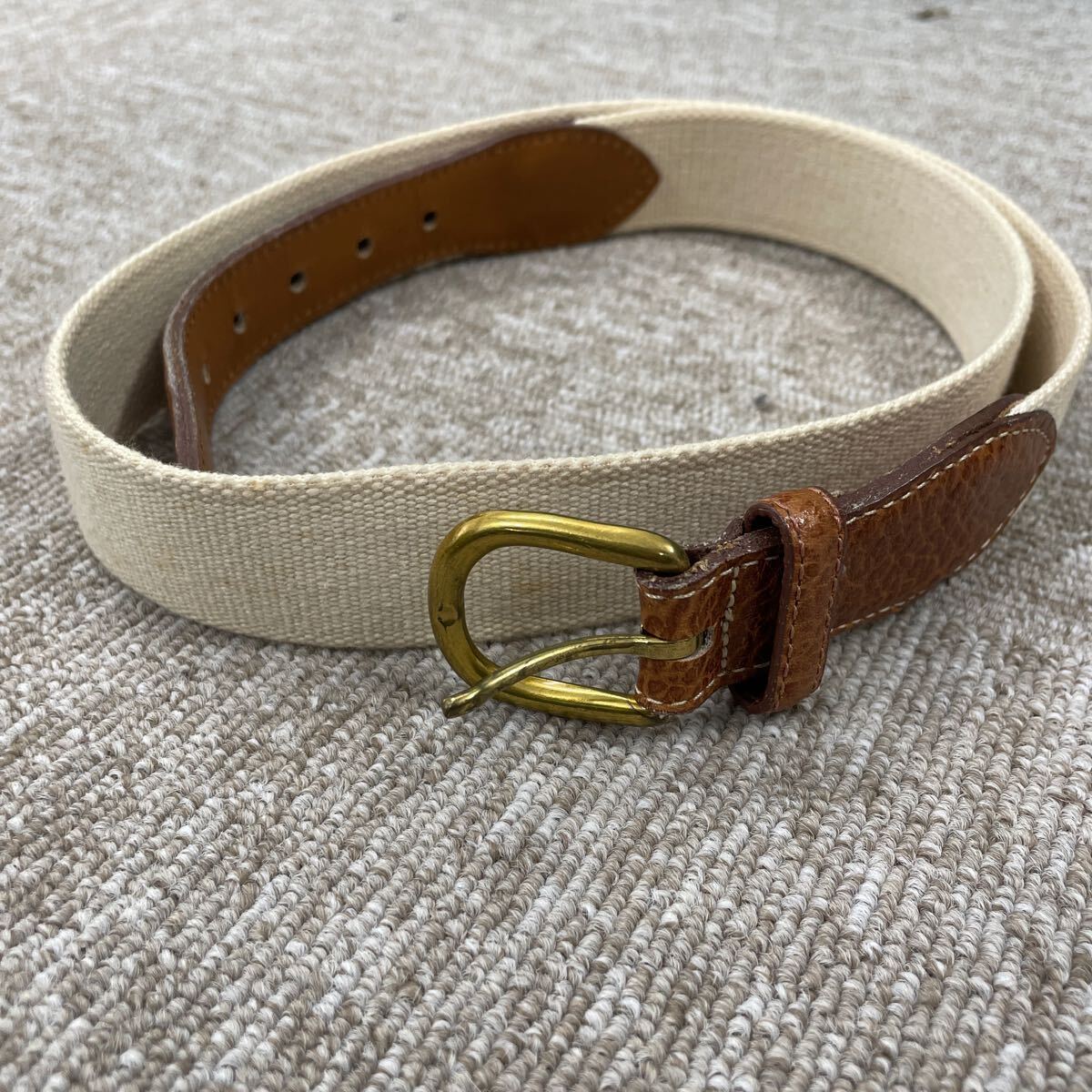 【145】SOLID BRASS ソリッドブラス　ベルト　イタリア製　3本セット　白ベルト　レザー　布_画像3